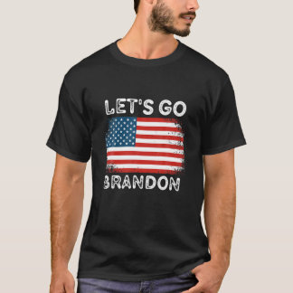 Låt oss Go Brandon American Flagga Retro Vintage F T Shirt