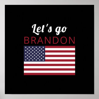 Låt oss go Brandon, amerikansk Flagga Poster