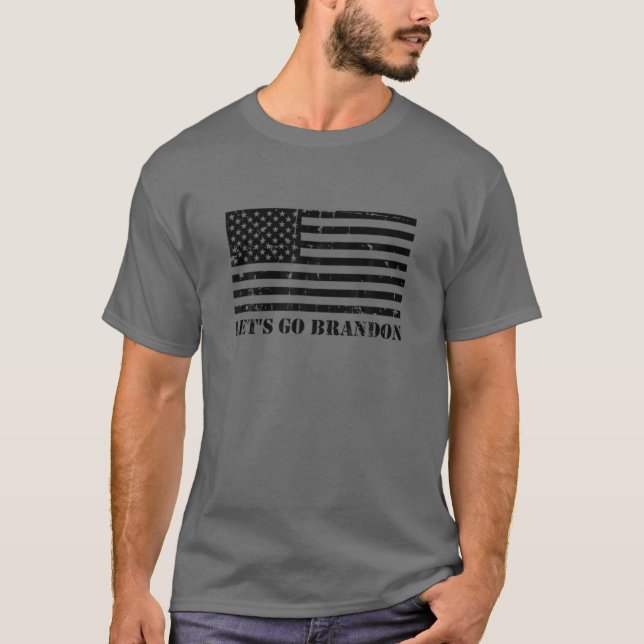 Låt oss Go Brandon - Amerikansk Flagga T Shirt (Framsida)