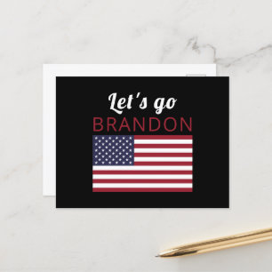 Låt oss go Brandon, amerikansk Flagga Vykort