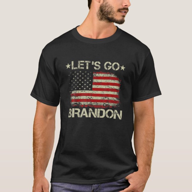 Låt oss Go Brandon Anti-Biden T Shirt (Framsida)