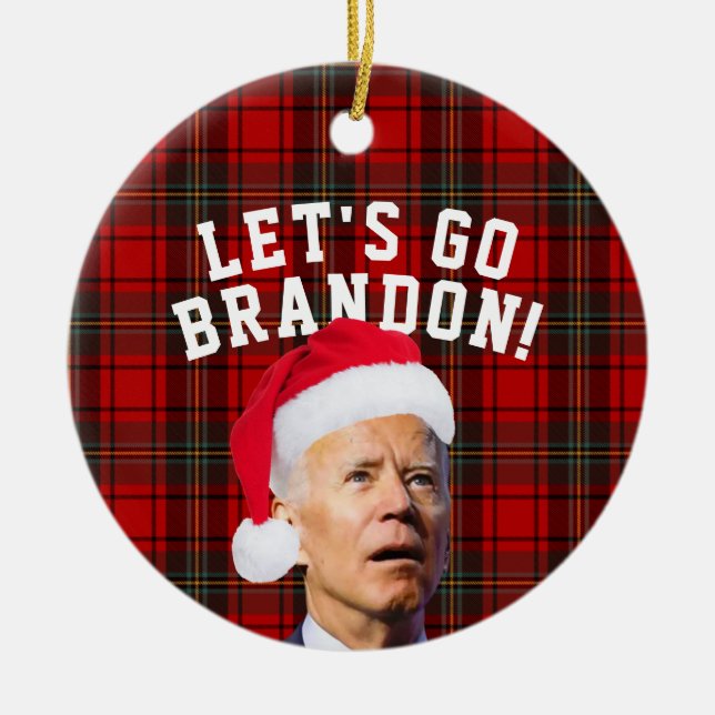Låt oss Go Brandon Biden jul Ornament Funny (Framsidan)