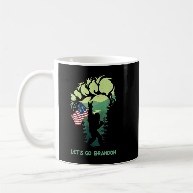 Låt oss Go Brandon Bigfoot American Flagga Kaffemugg (Vänster)