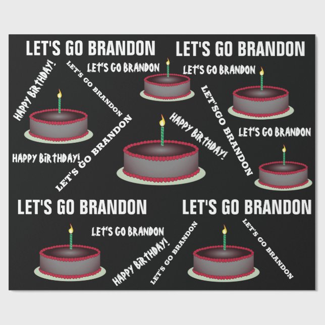 LÅT OSS GO BRANDON BIRTHDAY Wrapping Papper Presentpapper (Platt)