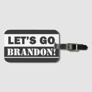 Låt oss Go Brandon’ Black and White Bagagebricka