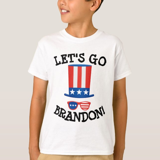 LÅT OSS GO BRANDON! BOYS T-SHIRTS TEES (Framsida)
