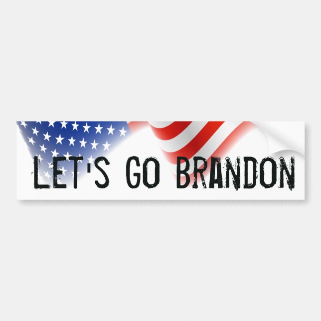 Låt oss Go Brandon Bumper Sticker American Flagga! Bildekal (Framsidan)