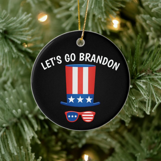 LÅT OSS GO BRANDON! CHRISTMAS PATRIOTIC ORNAMENT (Träd)