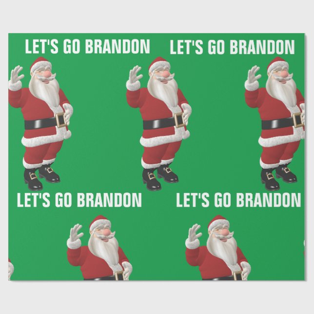 LÅT OSS GO BRANDON CHRISTMAS SANTA Wrapping Papper Presentpapper (Platt)
