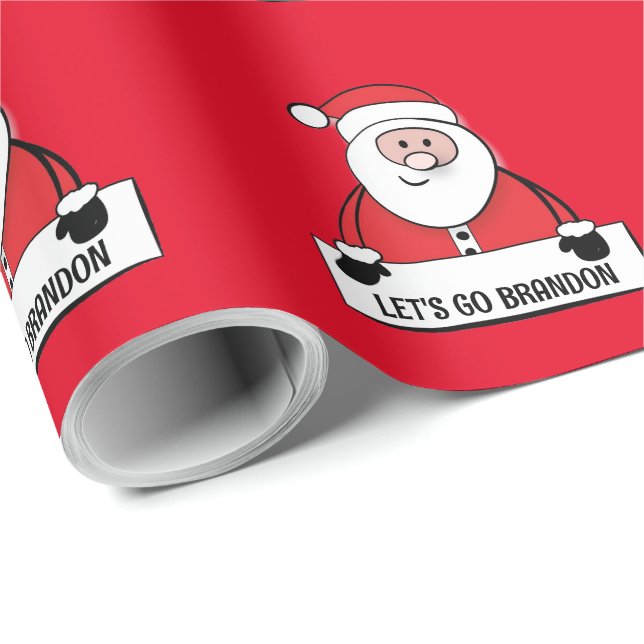 LÅT OSS GO BRANDON CHRISTMAS SANTA WRAPPING PAPPER PRESENTPAPPER (Rullad Hörn)