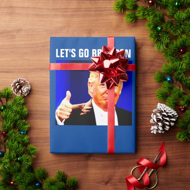 LÅT OSS GO BRANDON CHRISTMAS TRUMP Wrapping Papper Presentpapper (Julgåva)