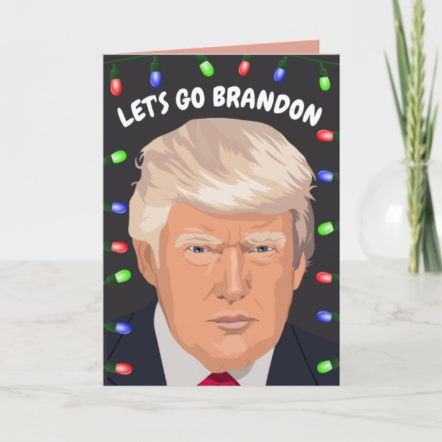 LÅT OSS GO BRANDON DONALD TRUMP-julkort Helgkort (Framsida)
