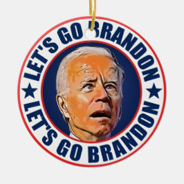 Låt oss Go Brandon fjb roligt anti joe Biden  Julgransprydnad Keramik