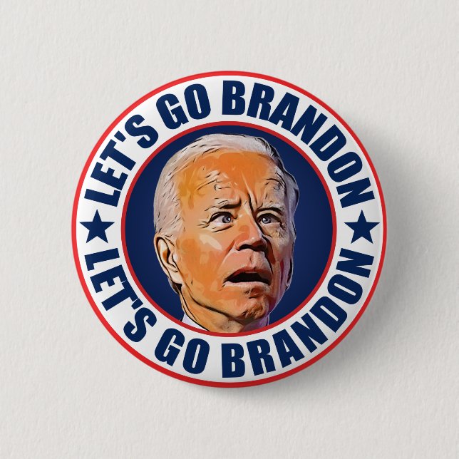 Låt oss Go Brandon fjb roligt anti joe Biden Knapp (Framsida)