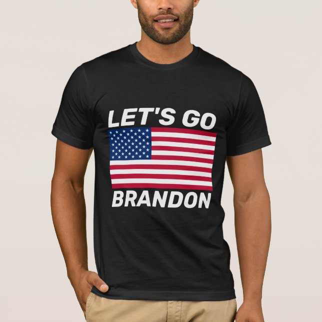 LÅT OSS GO BRANDON! FLAGGA T-SHIRTS (Framsida)