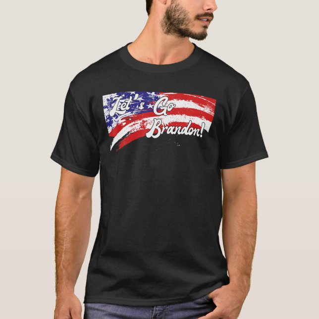 Låt oss Go Brandon Freedom Flagga T Shirt (Framsida)