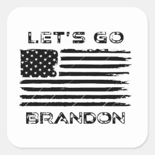 Låt oss Go Brandon Funny Biden Chant Distress Flag Fyrkantigt Klistermärke