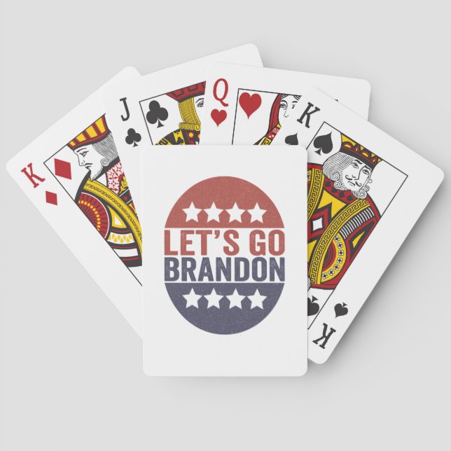Låt oss go Brandon Funny Patriotic American Flagga Casinokort (Baksidan)