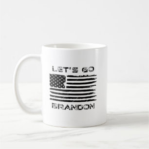 Låt oss Go Brandon Funny Patriotic American Flagga Kaffemugg