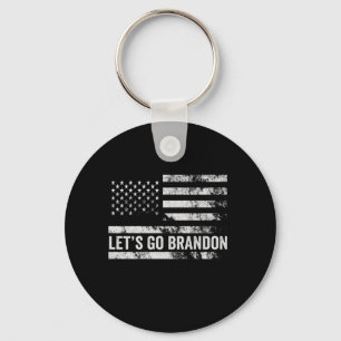 Låt oss go Brandon Funny Patriotic American Flagga Nyckelring