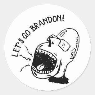 LÅT OSS GO BRANDON! FUNNY STICKERS RUNT KLISTERMÄRKE