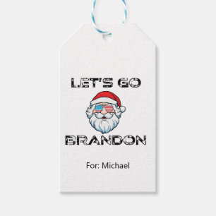 Låt oss Go Brandon Joe Biden Funny Santa Presentetikett