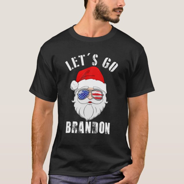 Låt oss Go Brandon jul Funny God jul T Shirt (Framsida)