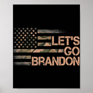 Låt oss Go Brandon Lets Go Brandon Camouflage Amer Poster