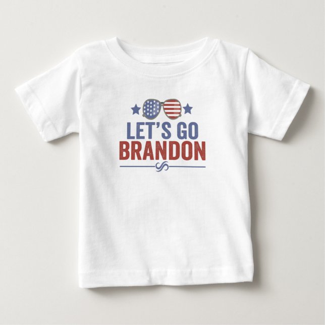 Låt oss go Brandon Patriotic American Sunglasses T Shirt (Framsida)