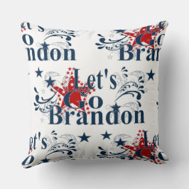 Låt oss Go Brandon Patriotic Kudde