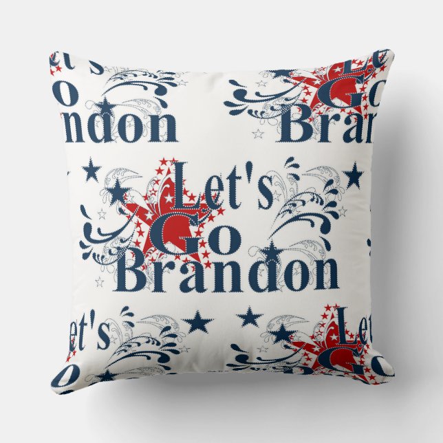 Låt oss Go Brandon Patriotic Kudde (Baksida)