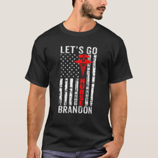 Låt oss Go Brandon Patriotic USA flagga Registered T Shirt