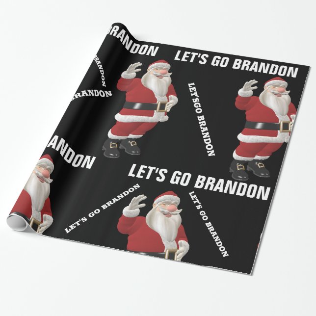 LÅT OSS GO BRANDON SANTA CHRISTMAS Wrapping Papper Presentpapper (Utrullad)