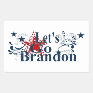 Låt oss Go Brandon Star Spangled Stickers Rektangulärt Klistermärke