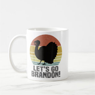 Låt oss Go Brandon Thanksgiving Turkey Retro Vinta Kaffemugg