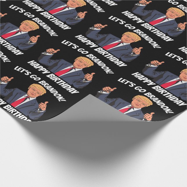 LÅT OSS GO BRANDON TRUMP BIRTHDAY WRAPPP PAPPER PRESENTPAPPER (Hörn)