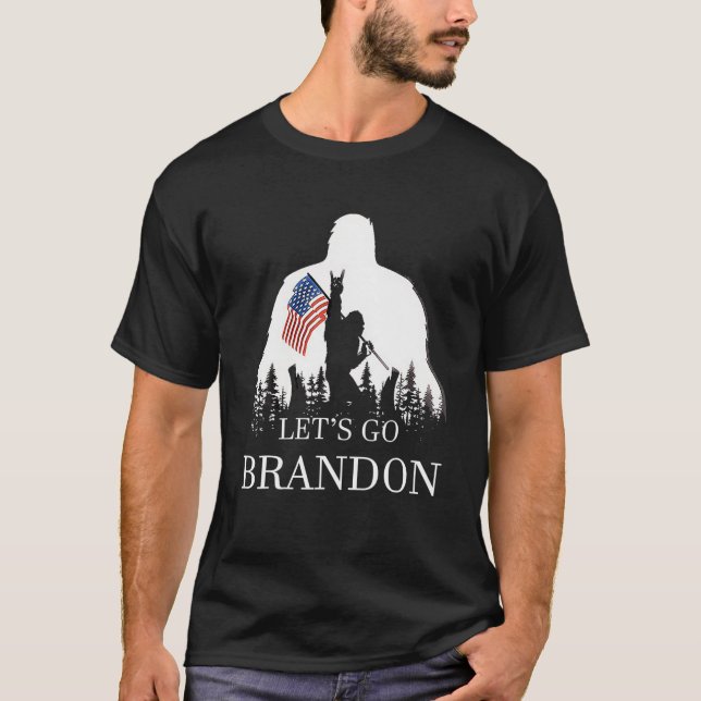 Låt oss Go Brandon US Flagga Bigfoot T Shirt (Framsida)