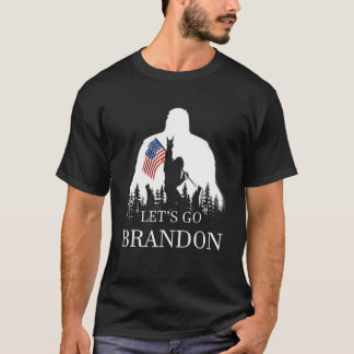 Låt oss Go Brandon US Flagga Bigfoot T Shirt