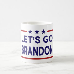 Låt oss Go Brandon US Patriotic Policy Red Blue Kaffemugg