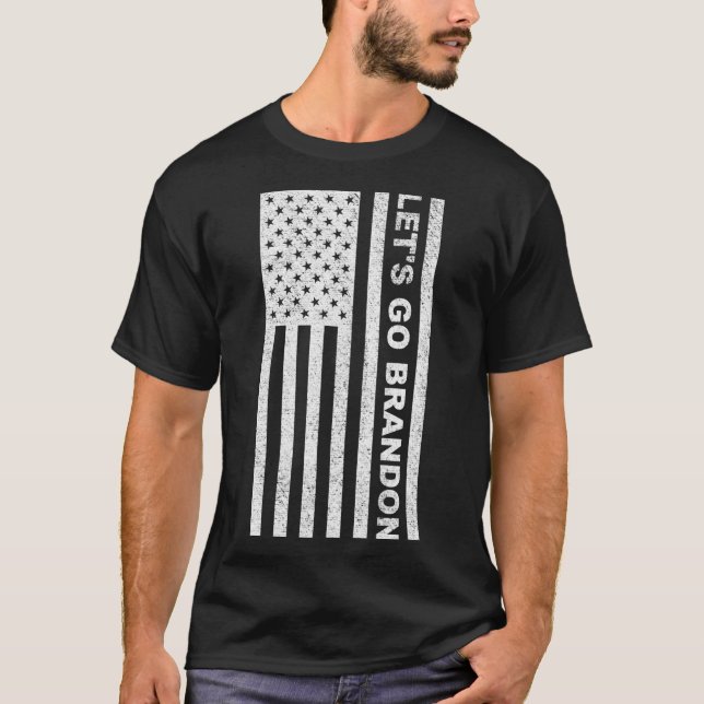 LÅT OSS GO BRANDON USA FLAGGA T SHIRT (Framsida)