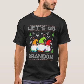 Låt oss Go Branson American Flagga Gnome Ugly Chri T Shirt