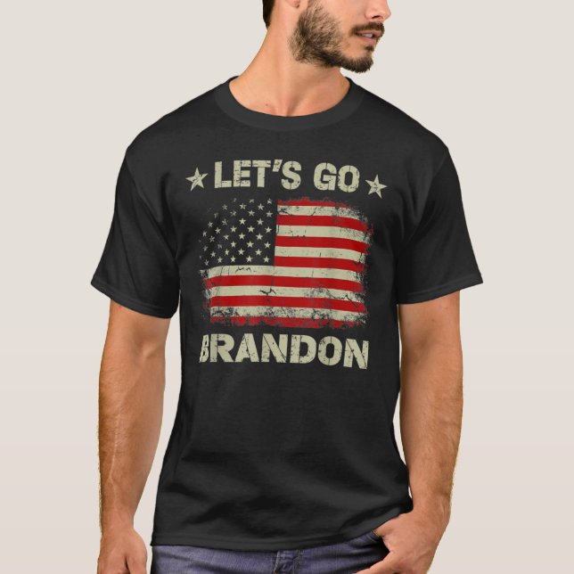 Låt oss Go Branson Brandon American Flagga Impeach T Shirt (Framsida)