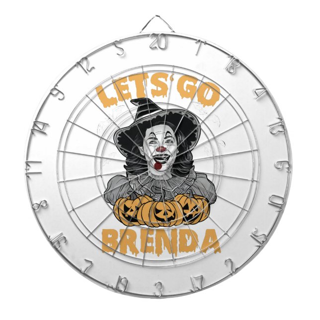 Låt oss Go Brenda Spooky Halloween Kamala Harris Darttavla (Framsidan)
