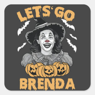 Låt oss Go Brenda Spooky Halloween Kamala Harris Fyrkantigt Klistermärke