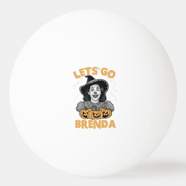 Låt oss Go Brenda Spooky Halloween Kamala Harris Pingisboll (Framsidan)