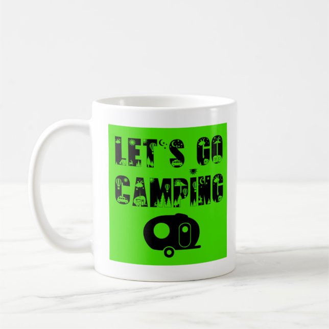 Låt oss Go Camping - Fiberglass Egg Kaffemugg (Vänster)