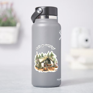 Låt oss Go Camping Retro Tält Klistermärken