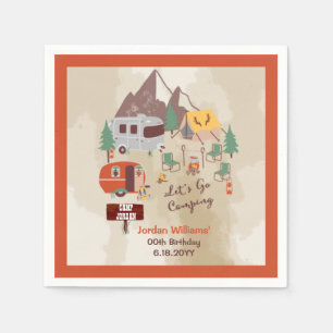 Låt oss Go Camping Rustic Woodsy Campground Birth Pappersservett