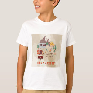 Låt oss Go Camping Rustic Woodsy Campground Birthd T Shirt
