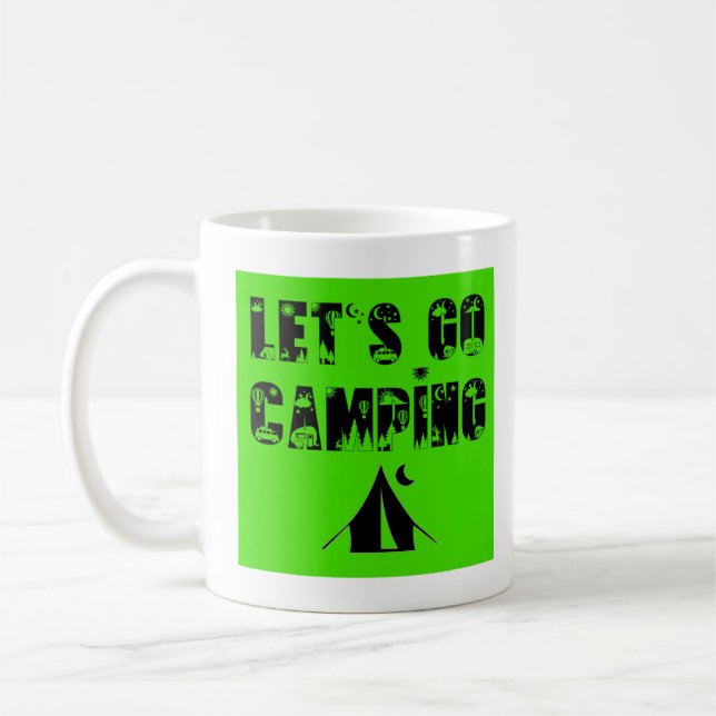 Låt oss Go Camping - Tält Coffee Mugg (Vänster)